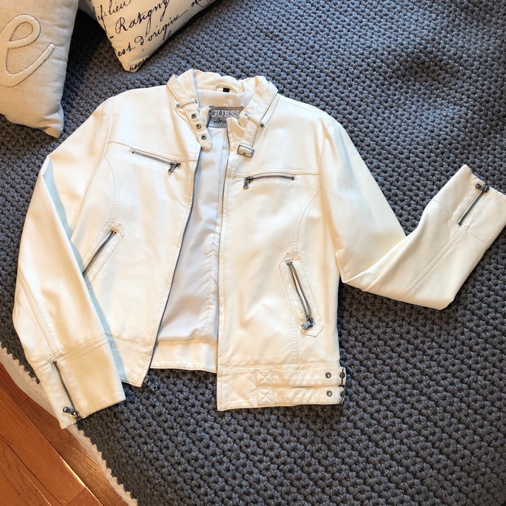White, leather jacket